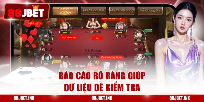 Báo cáo rõ ràng giúp dữ liệu dễ kiểm tra